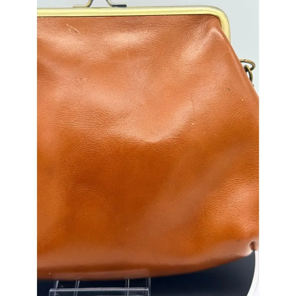 Patricia Nash Savena Kiss-Lock Wristlet - Tan Burnished Leather